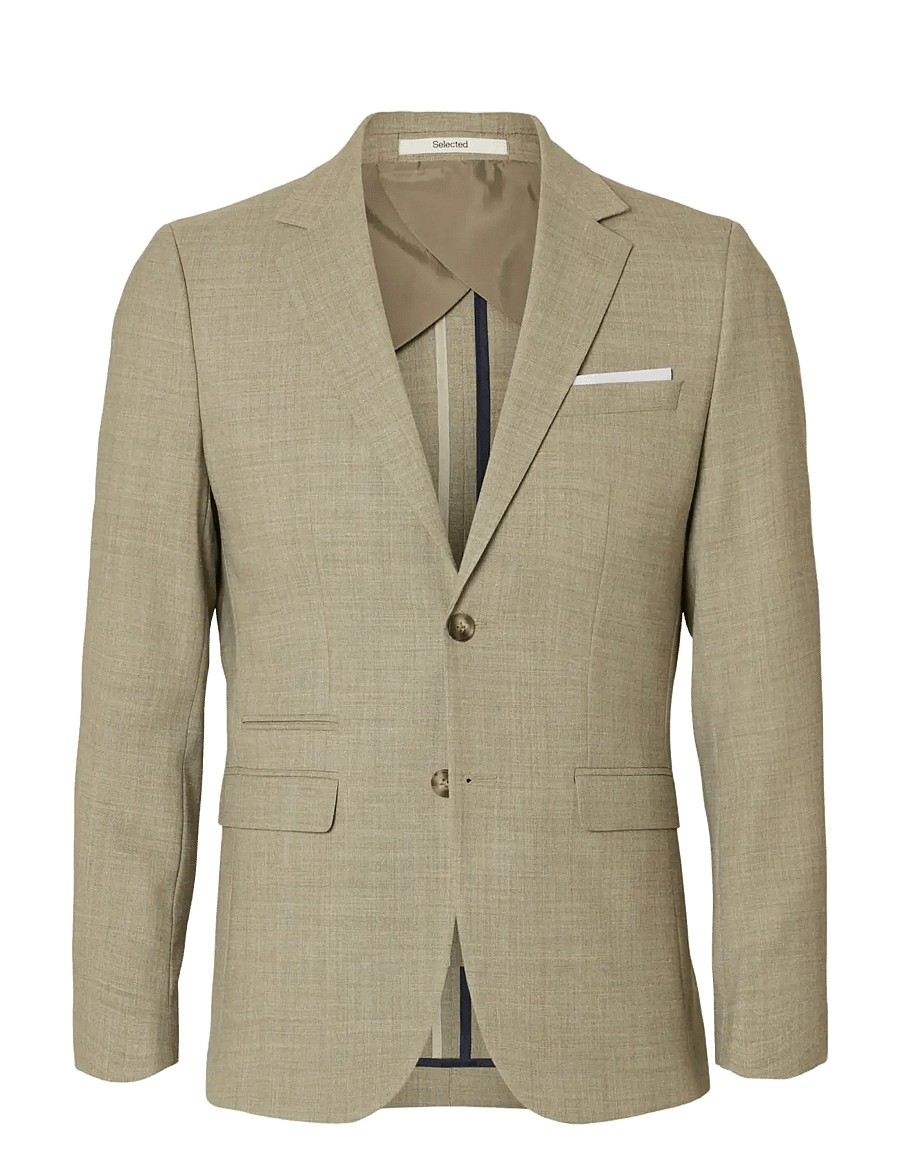Selected - SLMSLIM-OASIS LINEN BLZ NOOS - enkeltradede blazere - sand - 1