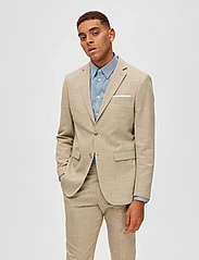 Selected Homme - SLHSLIM-OASIS LINEN BLZ NOOS - double breasted blazers - sand - 2
