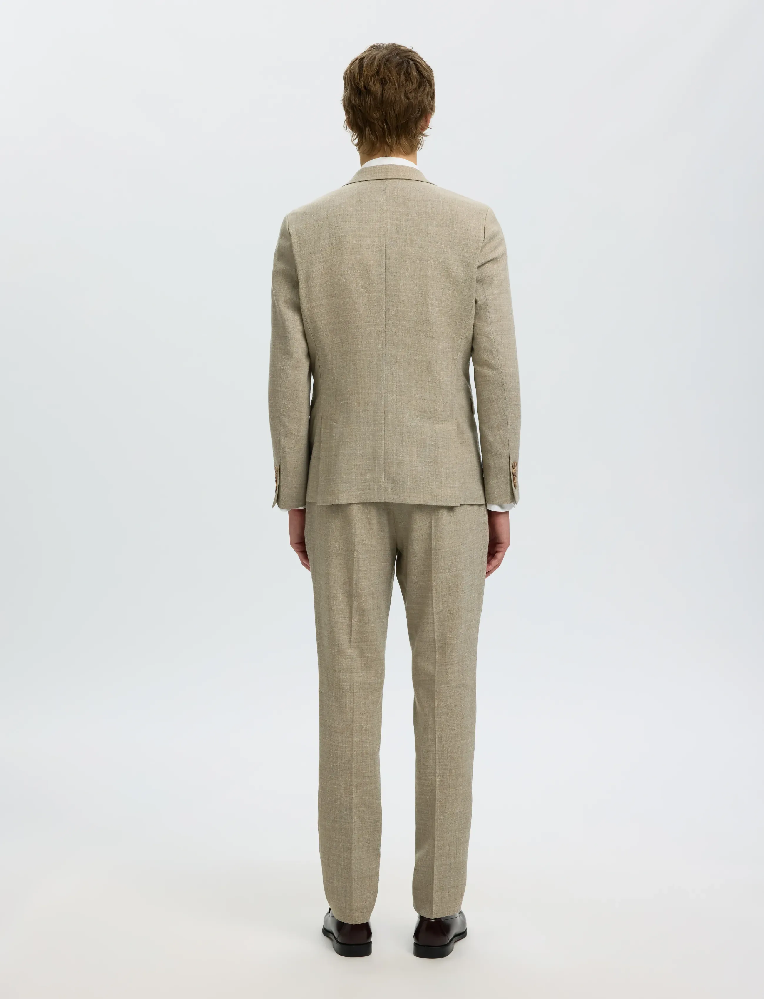 Selected - SLMSLIM-OASIS LINEN BLZ NOOS - enkeltradede blazere - sand - 2