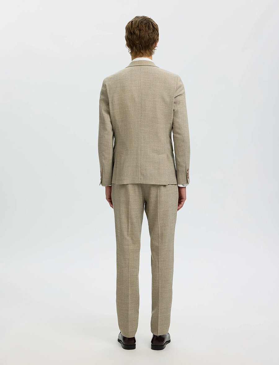 Selected - SLMSLIM-OASIS LINEN BLZ NOOS - enkeltradede blazere - sand - 2