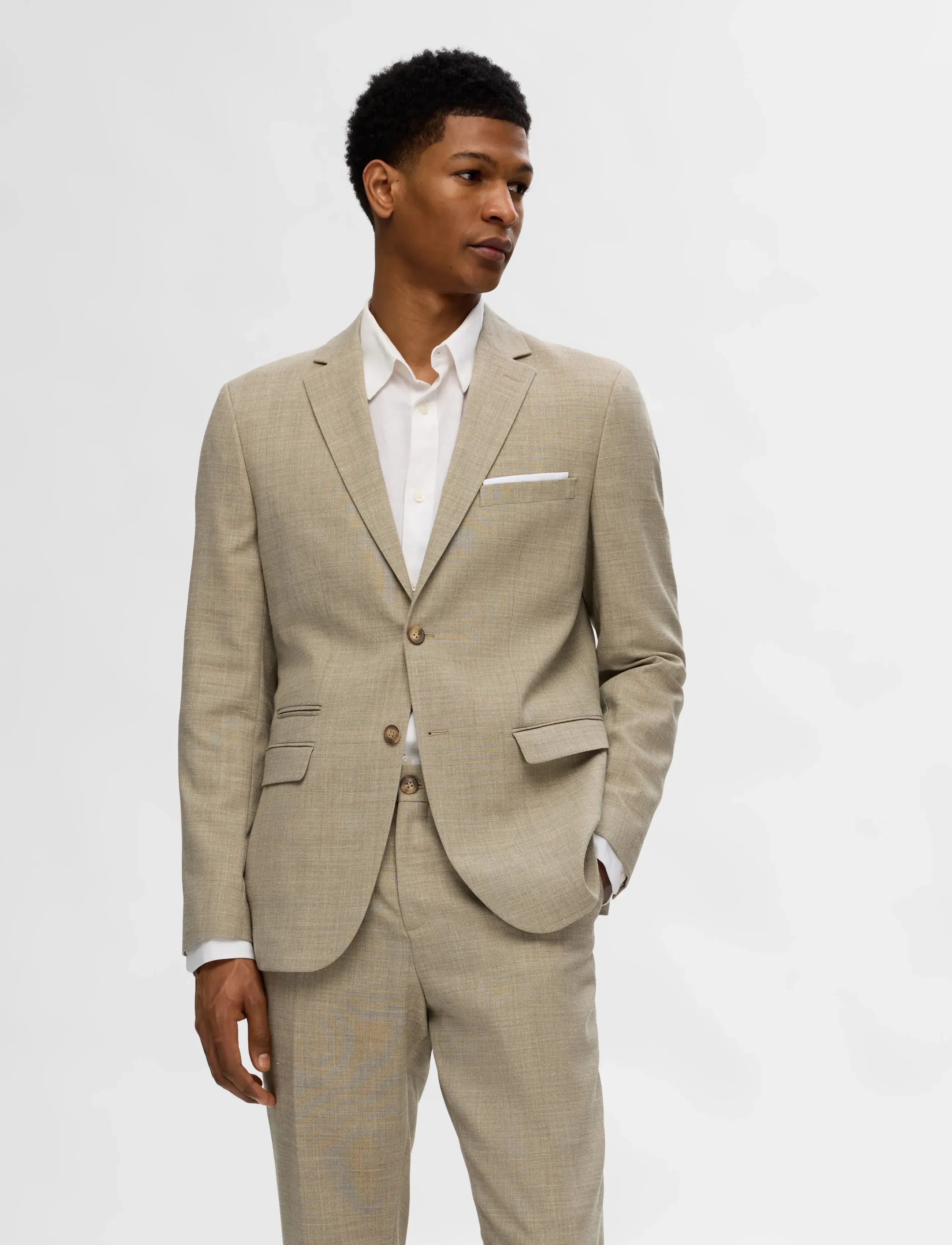 SELECTED Slmslim-Oasis Linen Blz Noos bomberjackor herr – bild 8