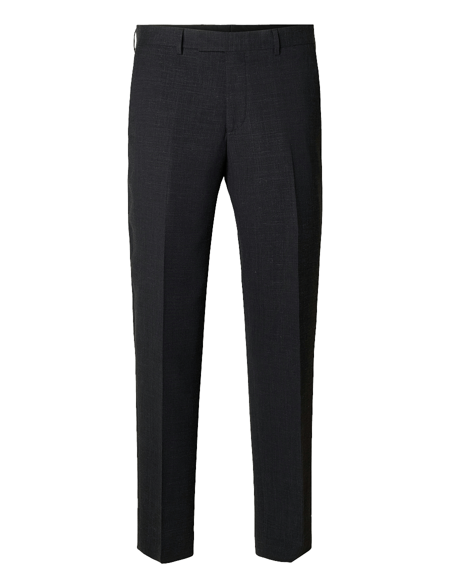 Selected - SLMSLIM-OASIS LINEN TRS NOOS - jakkesætbukser i hør - black - 1