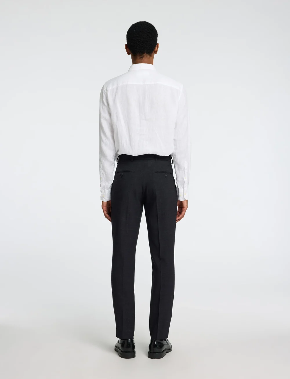 Selected - SLHSLIM-OASIS LINEN TRS NOOS - pantalons en lin - black - 2