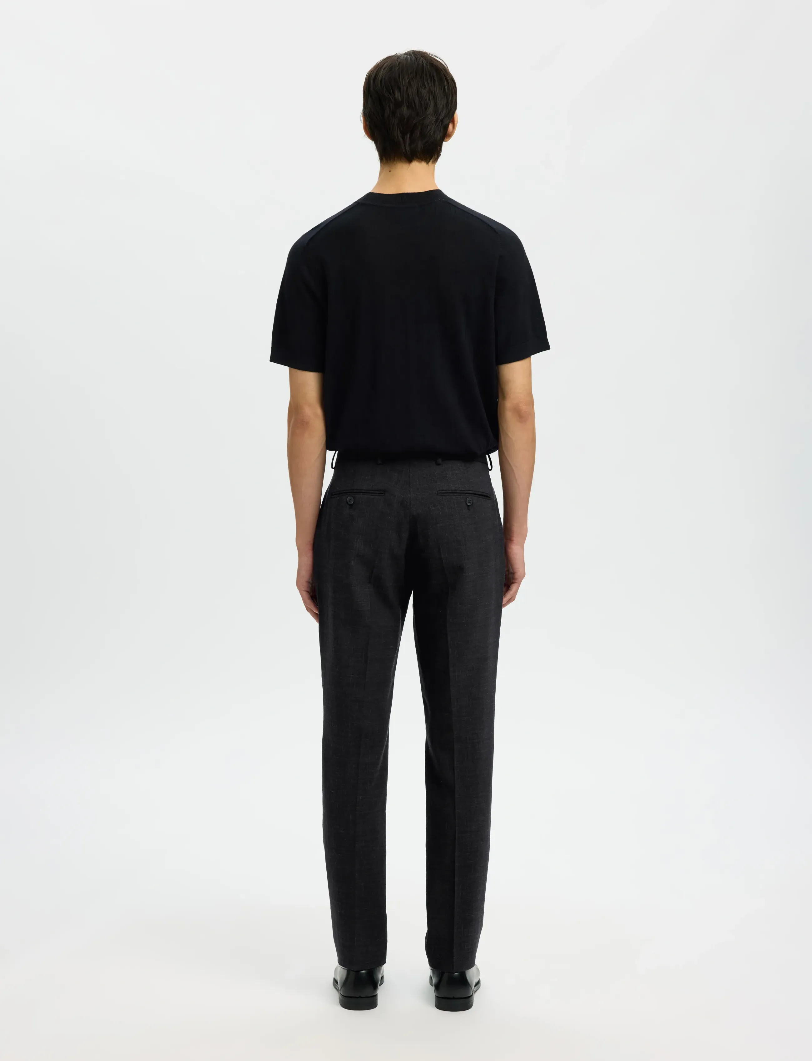 Selected - SLMSLIM-OASIS LINEN TRS NOOS - jakkesætbukser i hør - black - 2