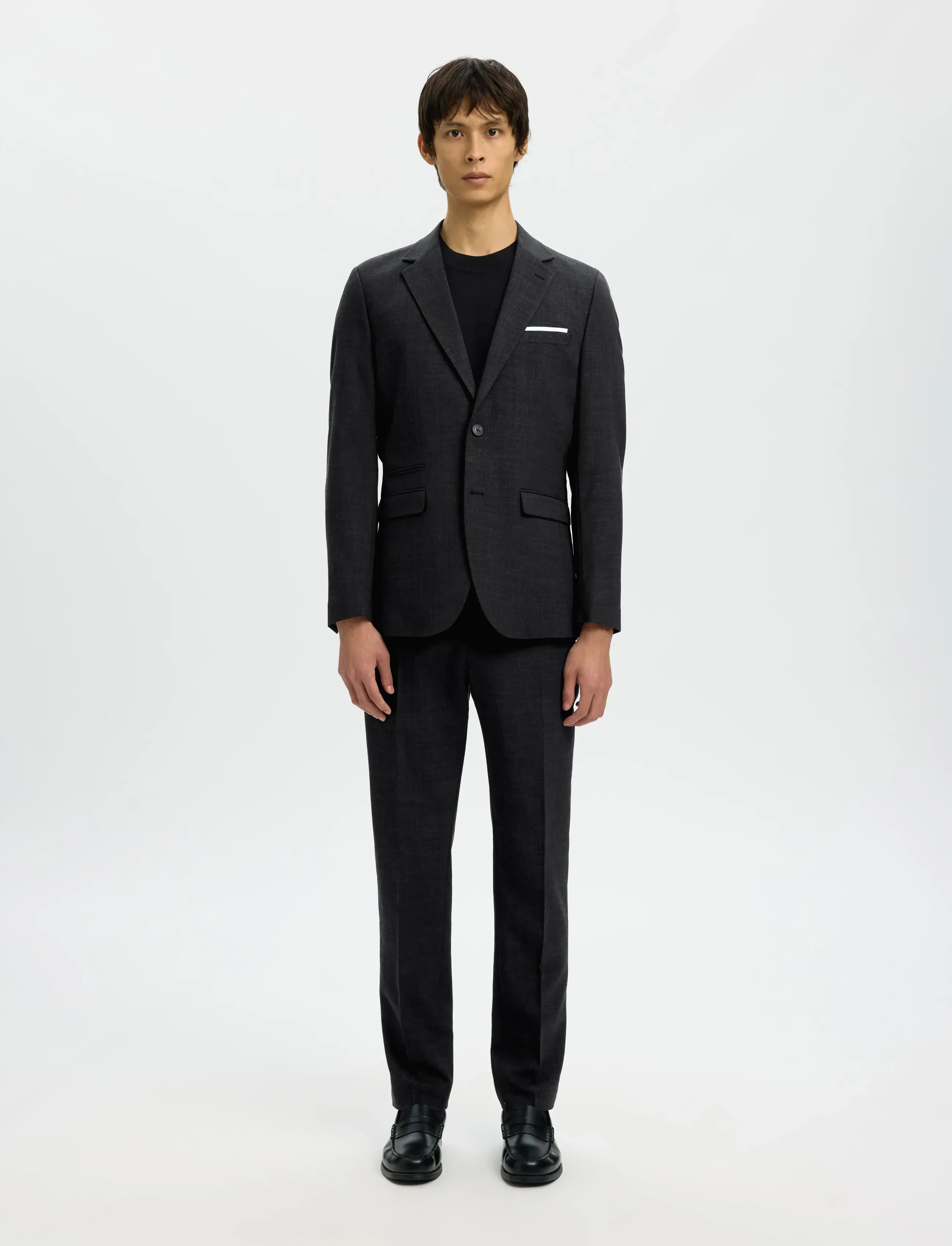 Selected - SLMSLIM-OASIS LINEN TRS NOOS - jakkesætbukser i hør - black - 3