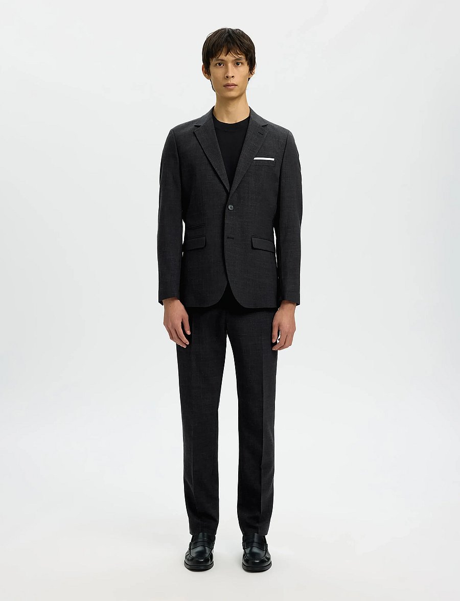 Selected - SLMSLIM-OASIS LINEN TRS NOOS - jakkesætbukser i hør - black - 3