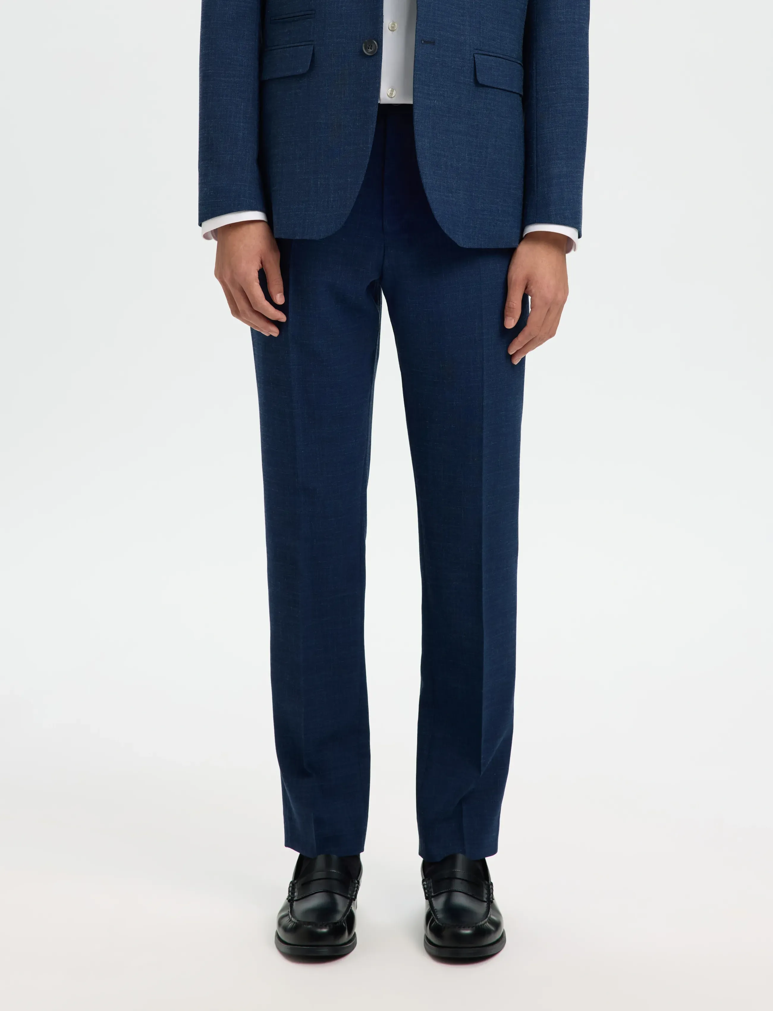 Selected SLMSLIM-OASIS LINEN TRS NOOS - Trousers - DARK NAVY / navy