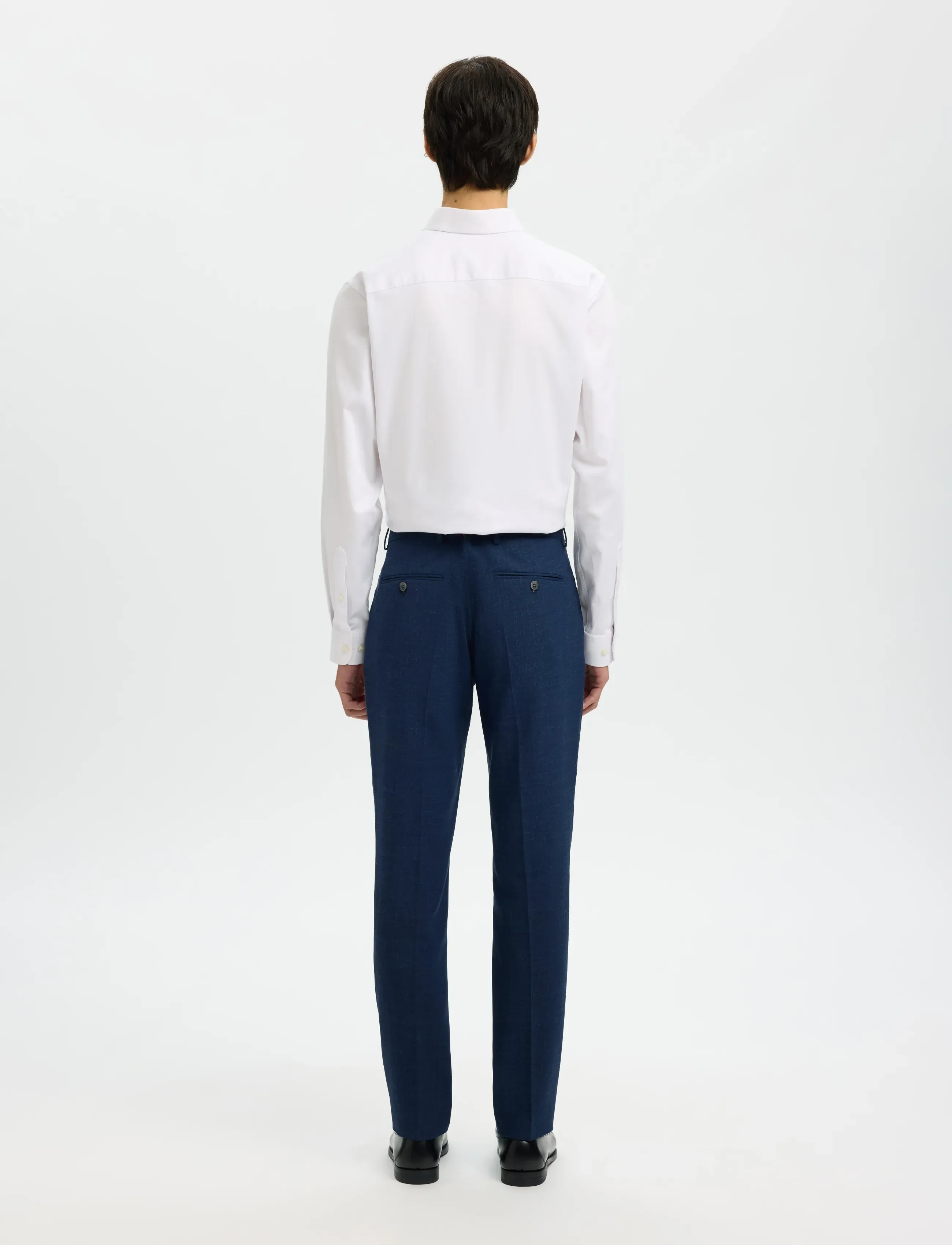 Selected - SLMSLIM-OASIS LINEN TRS NOOS - jakkesætbukser i hør - dark navy - 3