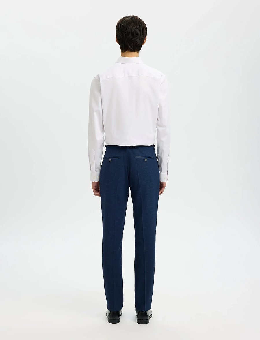 Selected - SLMSLIM-OASIS LINEN TRS NOOS - jakkesætbukser i hør - dark navy - 3
