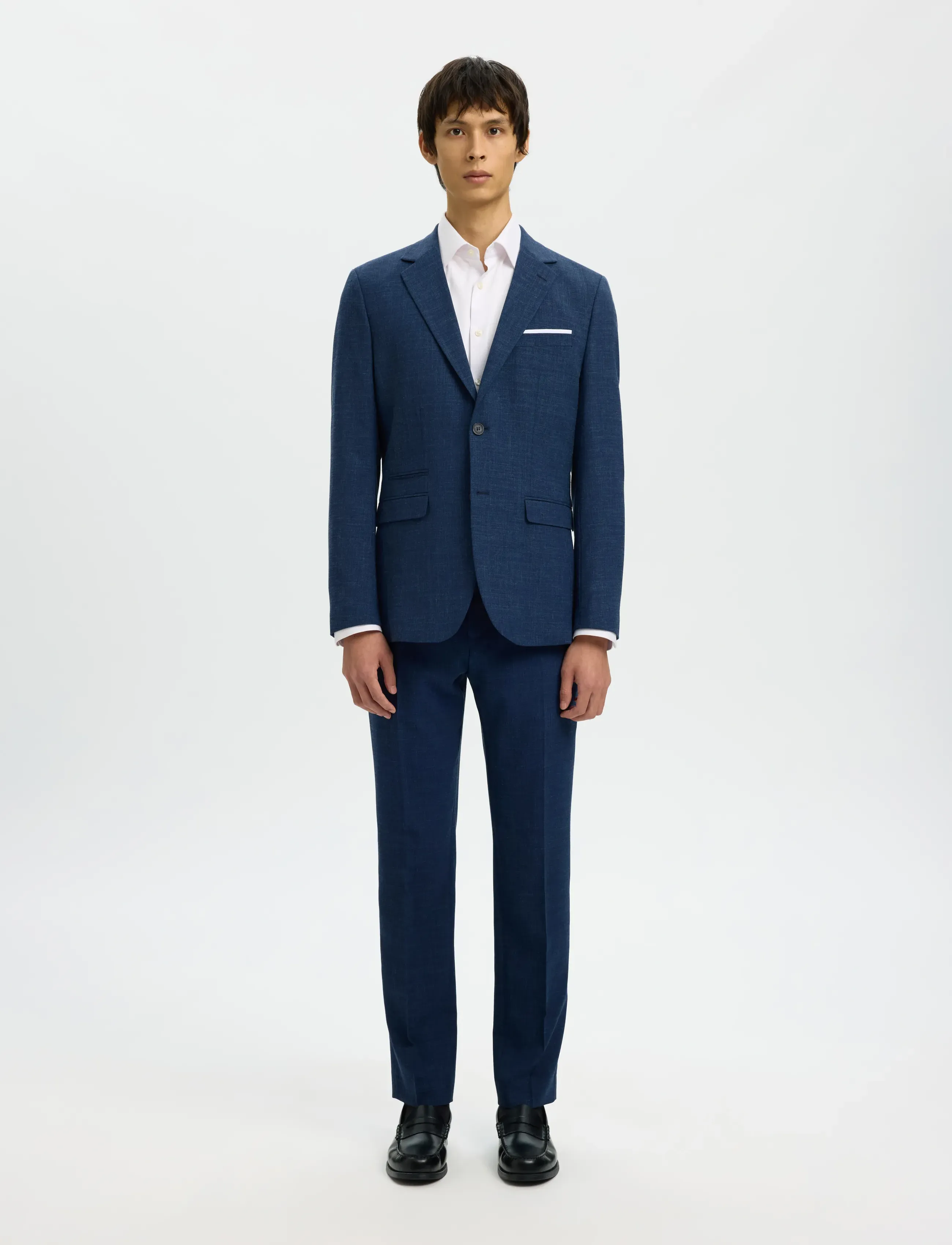 Selected - SLMSLIM-OASIS LINEN TRS NOOS - jakkesætbukser i hør - dark navy - 4