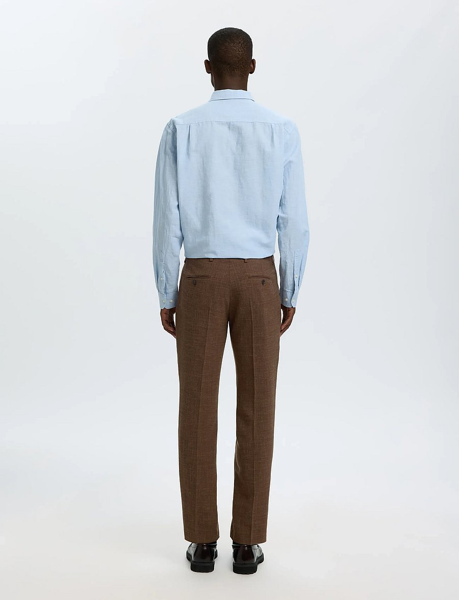 Selected - SLMSLIM-OASIS LINEN TRS NOOS - jakkesætbukser i hør - delicioso - 2