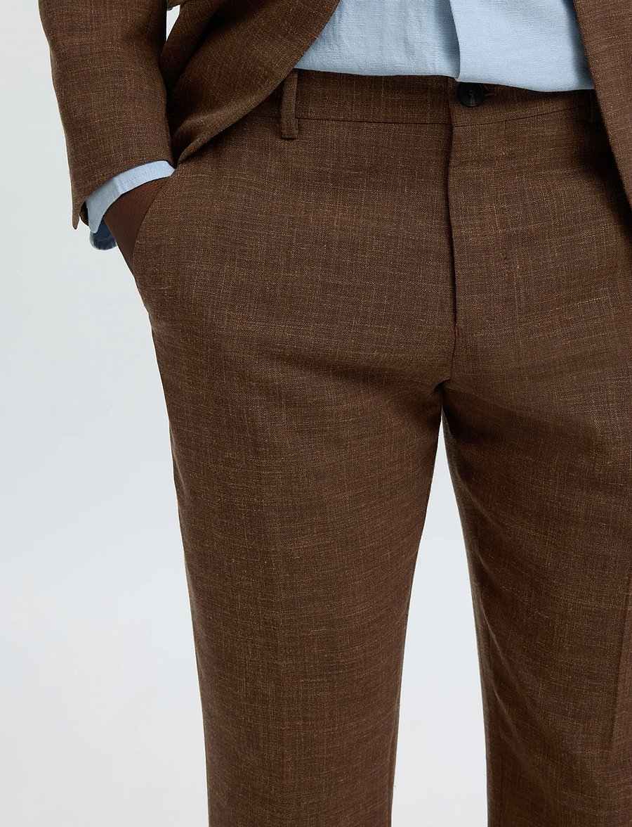 Selected - SLMSLIM-OASIS LINEN TRS NOOS - jakkesætbukser i hør - delicioso - 4