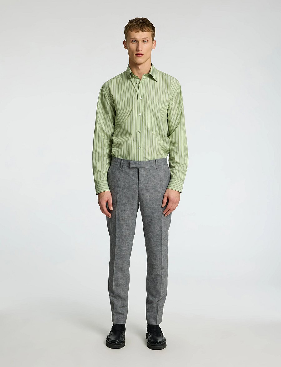 Selected - SLMSLIM-OASIS LINEN TRS NOOS - jakkesætbukser i hør - grey - 0