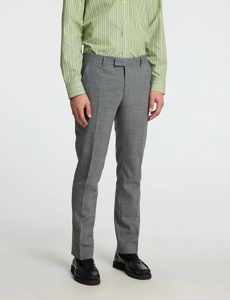 Selected - SLMSLIM-OASIS LINEN TRS NOOS - jakkesætbukser i hør - grey - 4