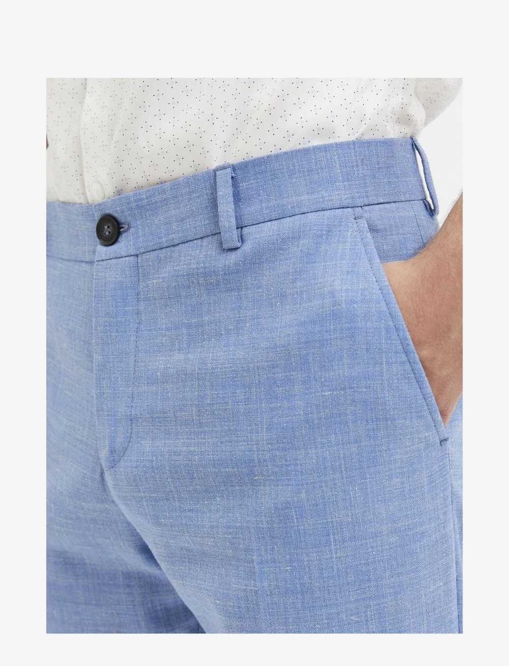 Selected - SLHSLIM-OASIS LINEN TRS NOOS - leinenanzughosen - light blue - 5