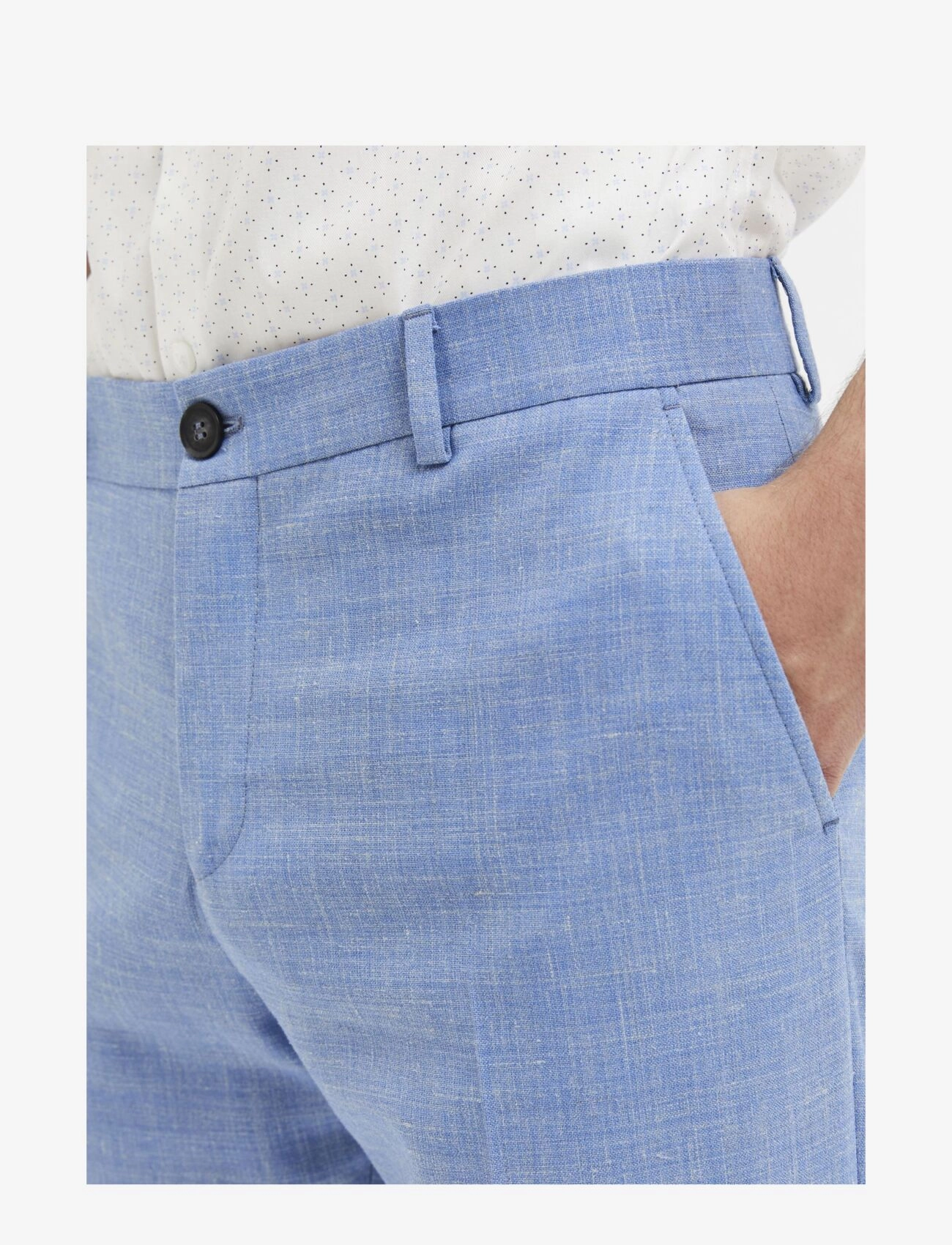 Selected - SLMSLIM-OASIS LINEN TRS NOOS - hørbukser - light blue - 5