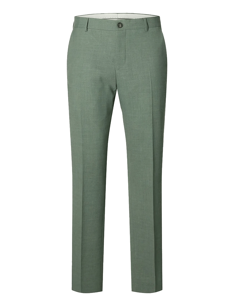 Selected - SLMSLIM-OASIS LINEN TRS NOOS - jakkesætbukser i hør - light green melange - 1