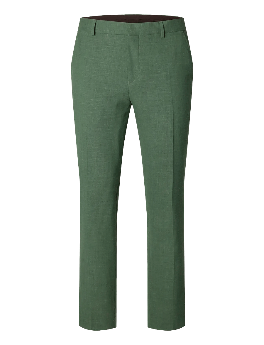 Selected - SLMSLIM-OASIS LINEN TRS NOOS - jakkesætbukser i hør - olive green - 1
