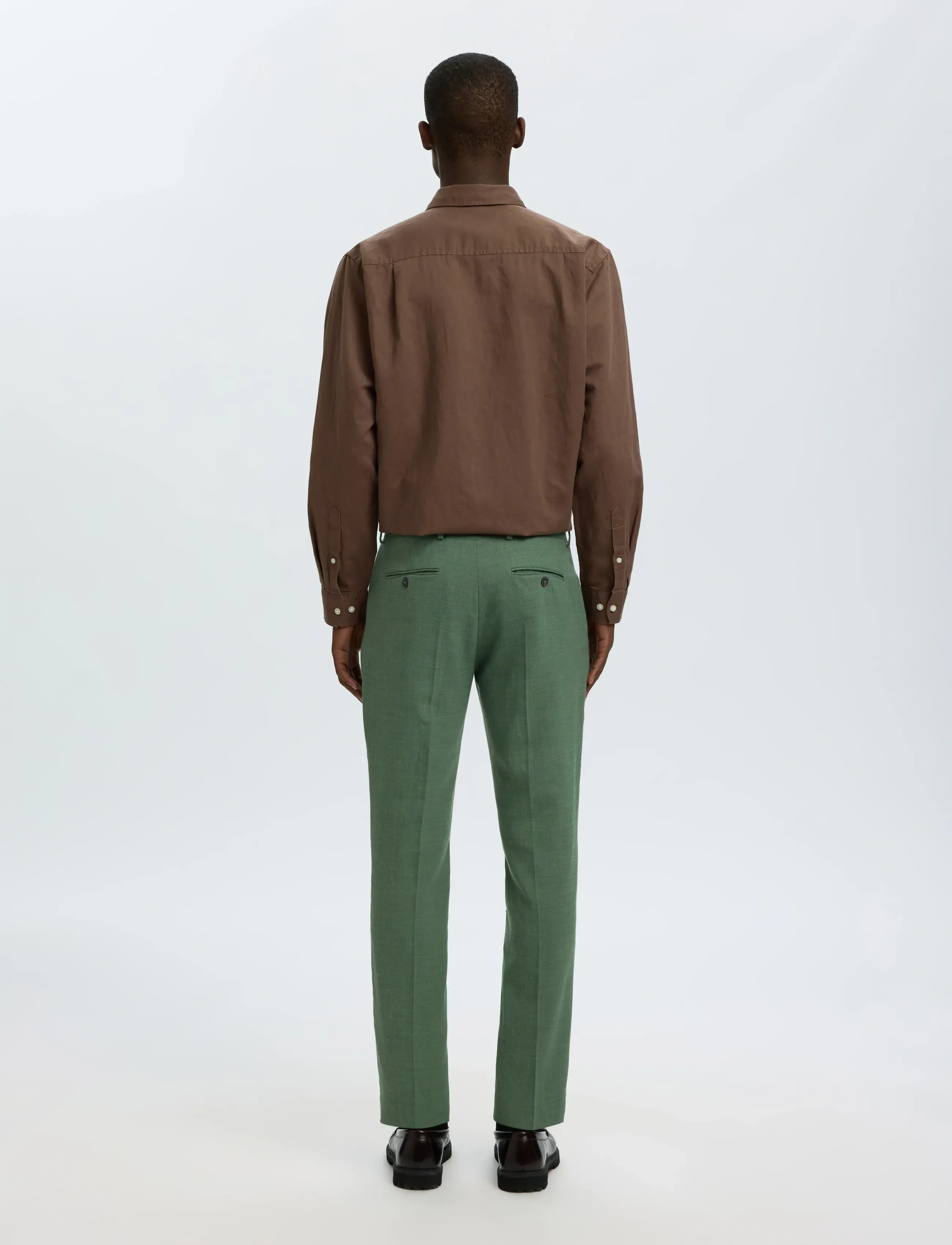 Selected - SLMSLIM-OASIS LINEN TRS NOOS - jakkesætbukser i hør - olive green - 2