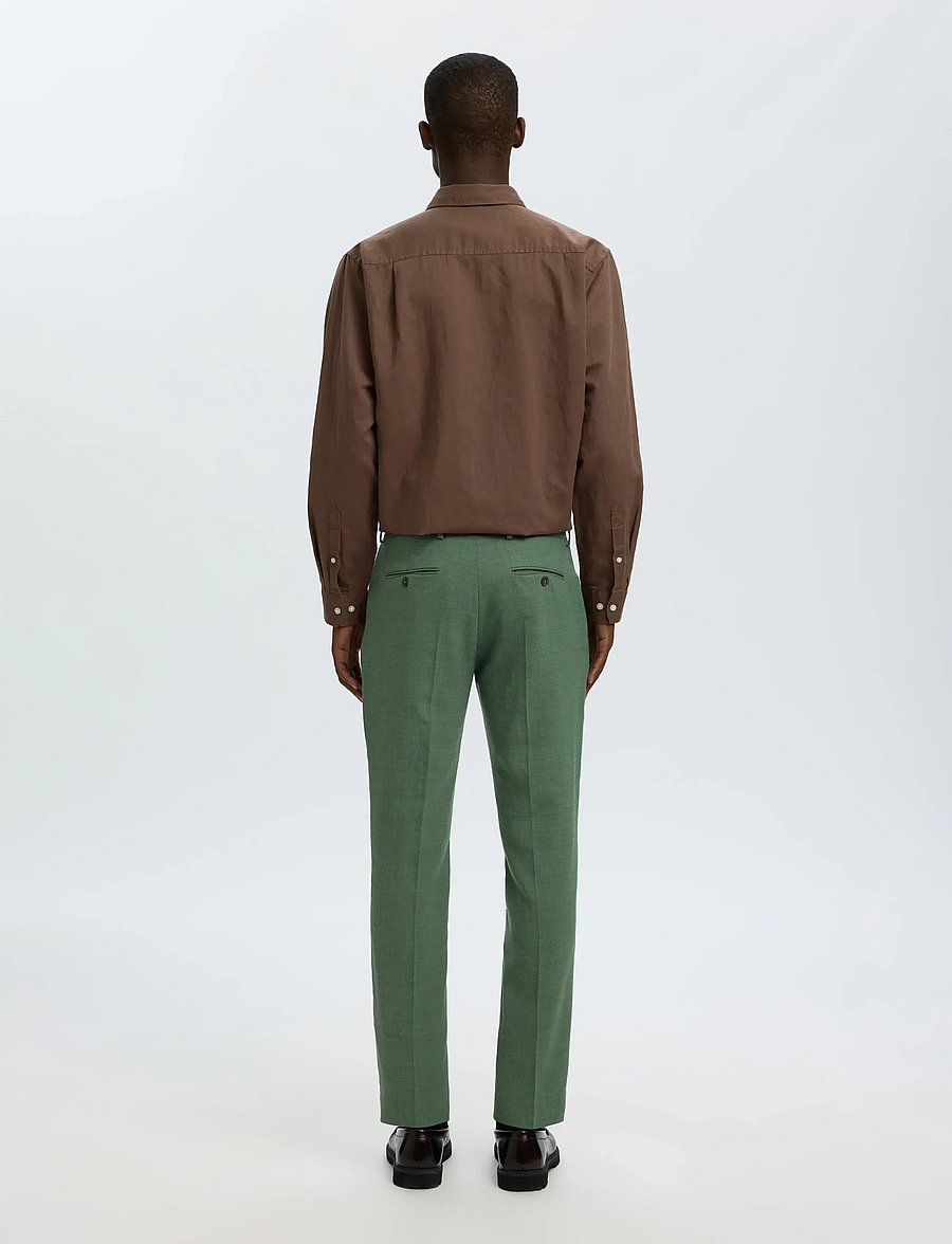 Selected - SLMSLIM-OASIS LINEN TRS NOOS - jakkesætbukser i hør - olive green - 2