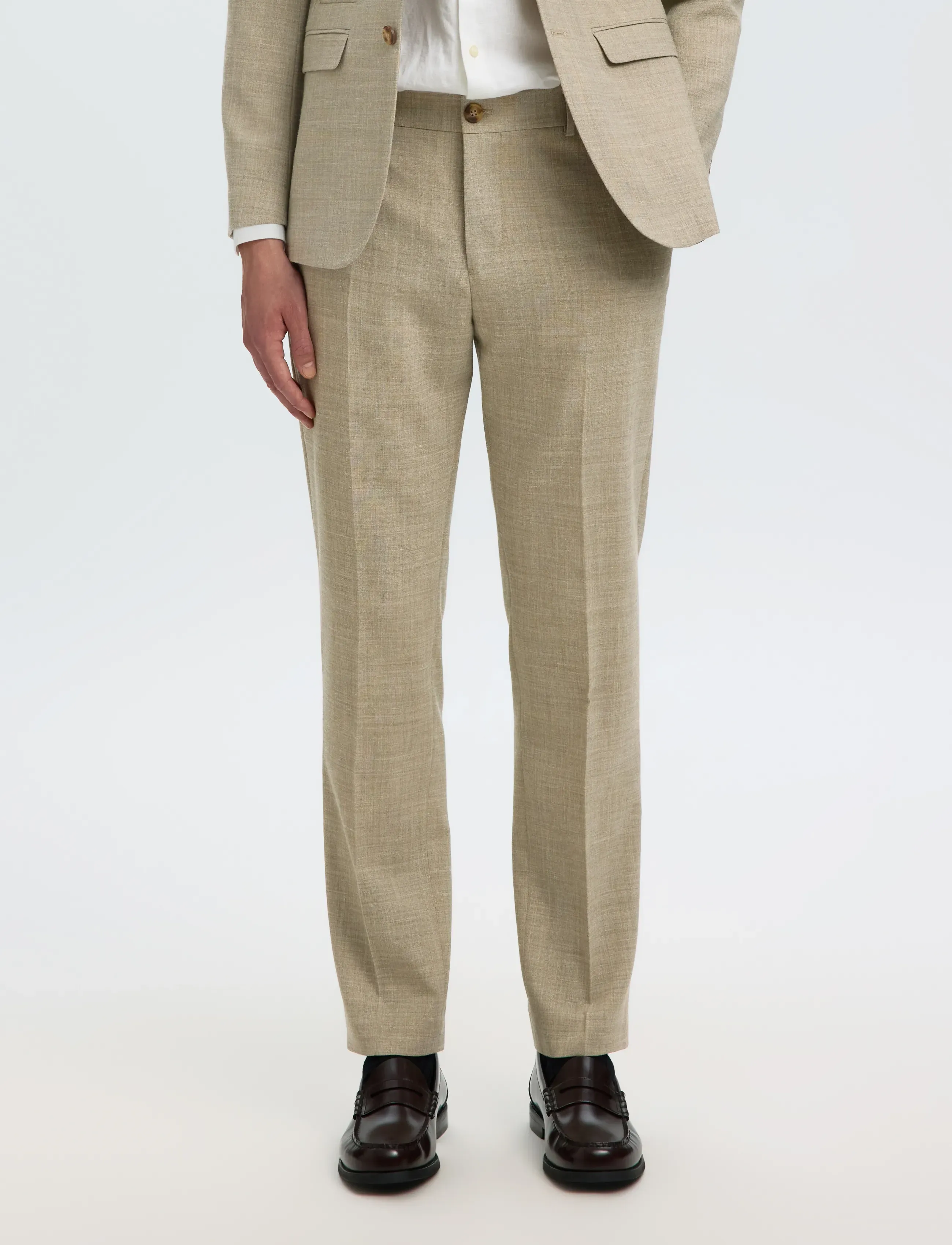 Selected Slmslim-Oasis Linen Trs Noos, 44, Trousers, Beige - Formal, Männerswear