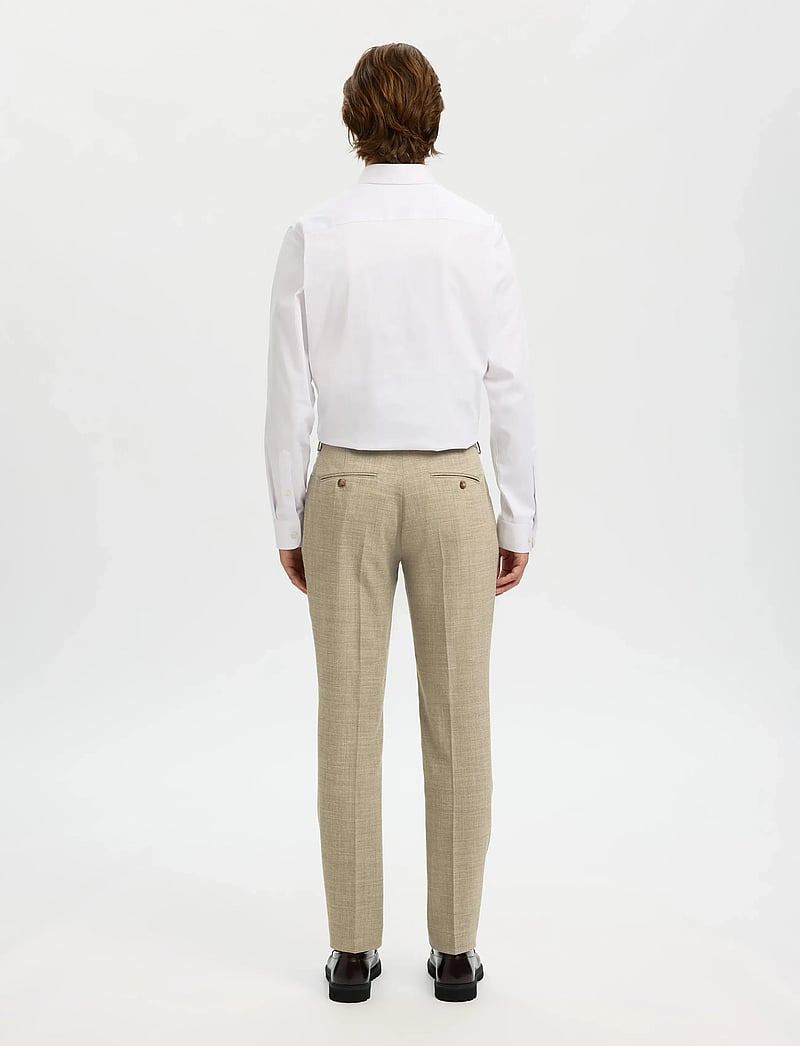 Selected - SLMSLIM-OASIS LINEN TRS NOOS - linne kostymbyxor - sand - 2