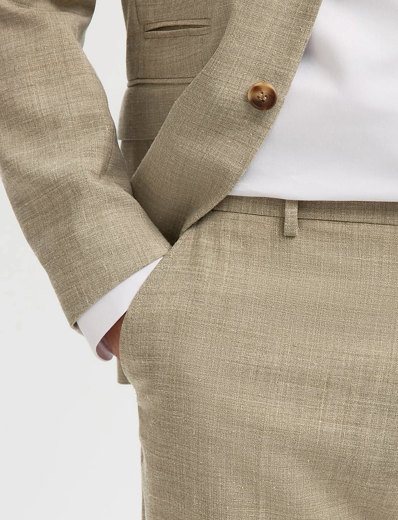 Selected - SLMSLIM-OASIS LINEN TRS NOOS - linne kostymbyxor - sand - 4