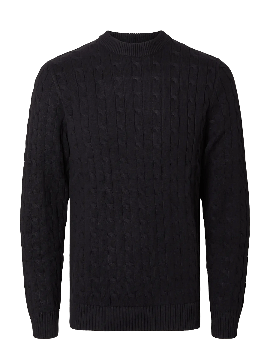 Selected - SLHRYAN STRUCTURE CREW NECK - rund hals - black - 1