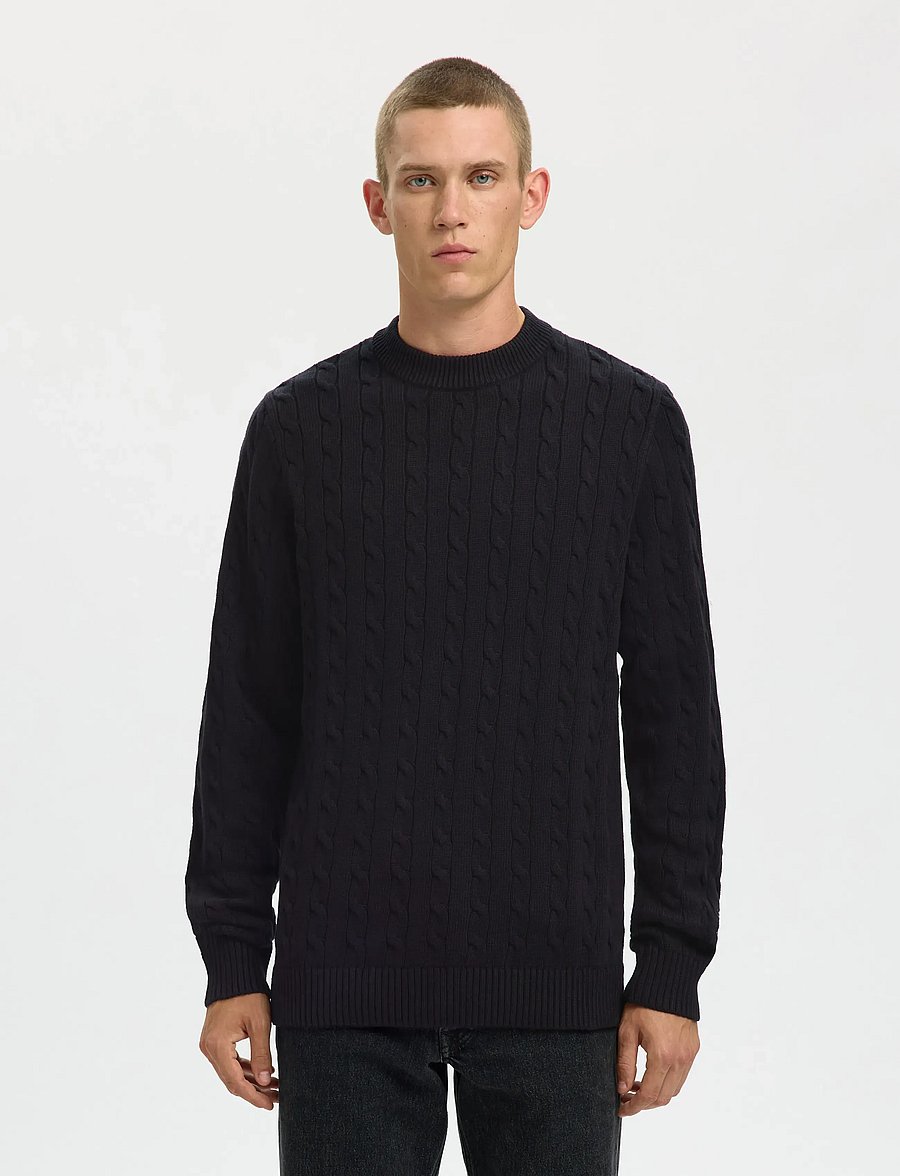Selected - SLHRYAN STRUCTURE CREW NECK - rund hals - black - 0