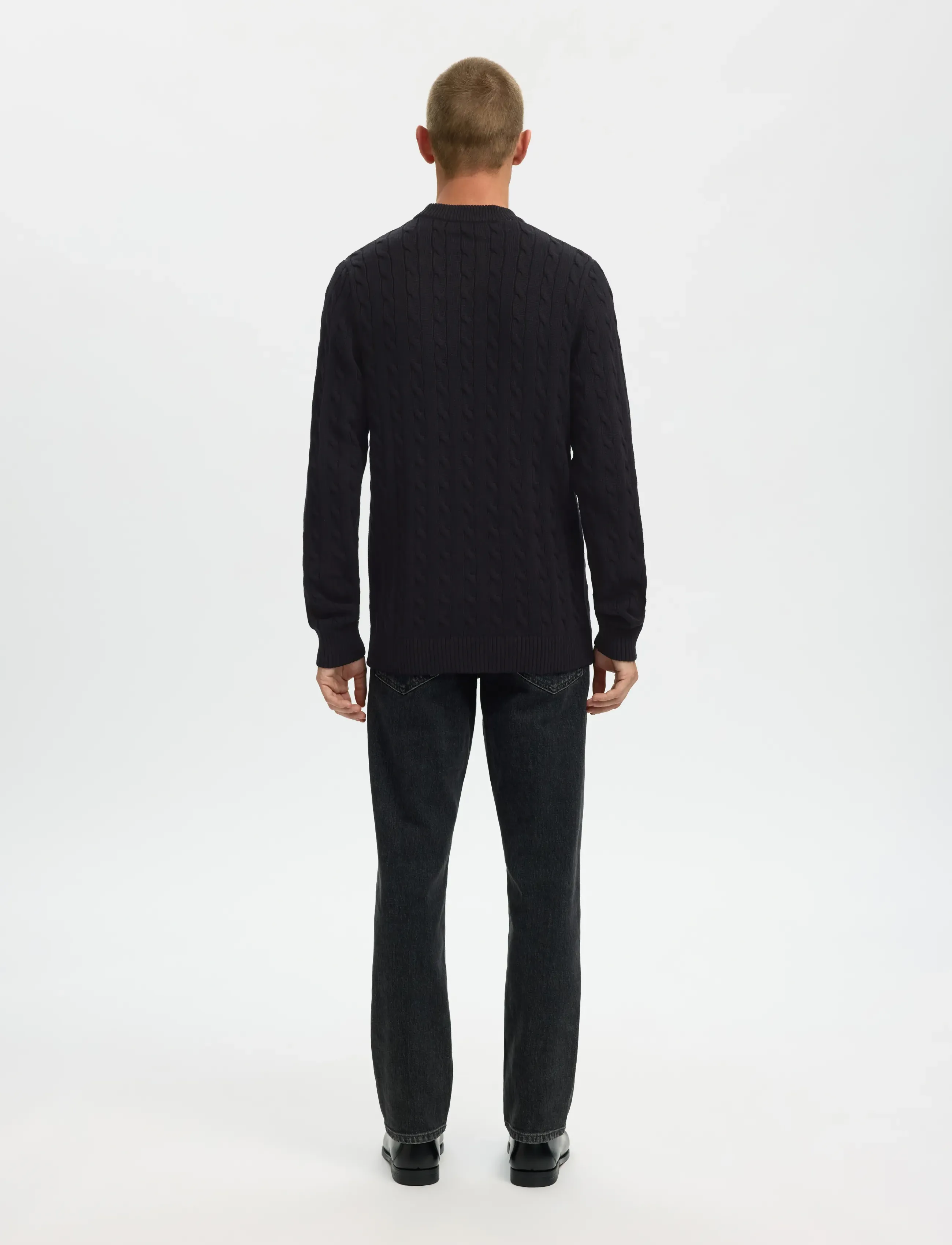Selected - SLHRYAN STRUCTURE CREW NECK - rund hals - black - 3