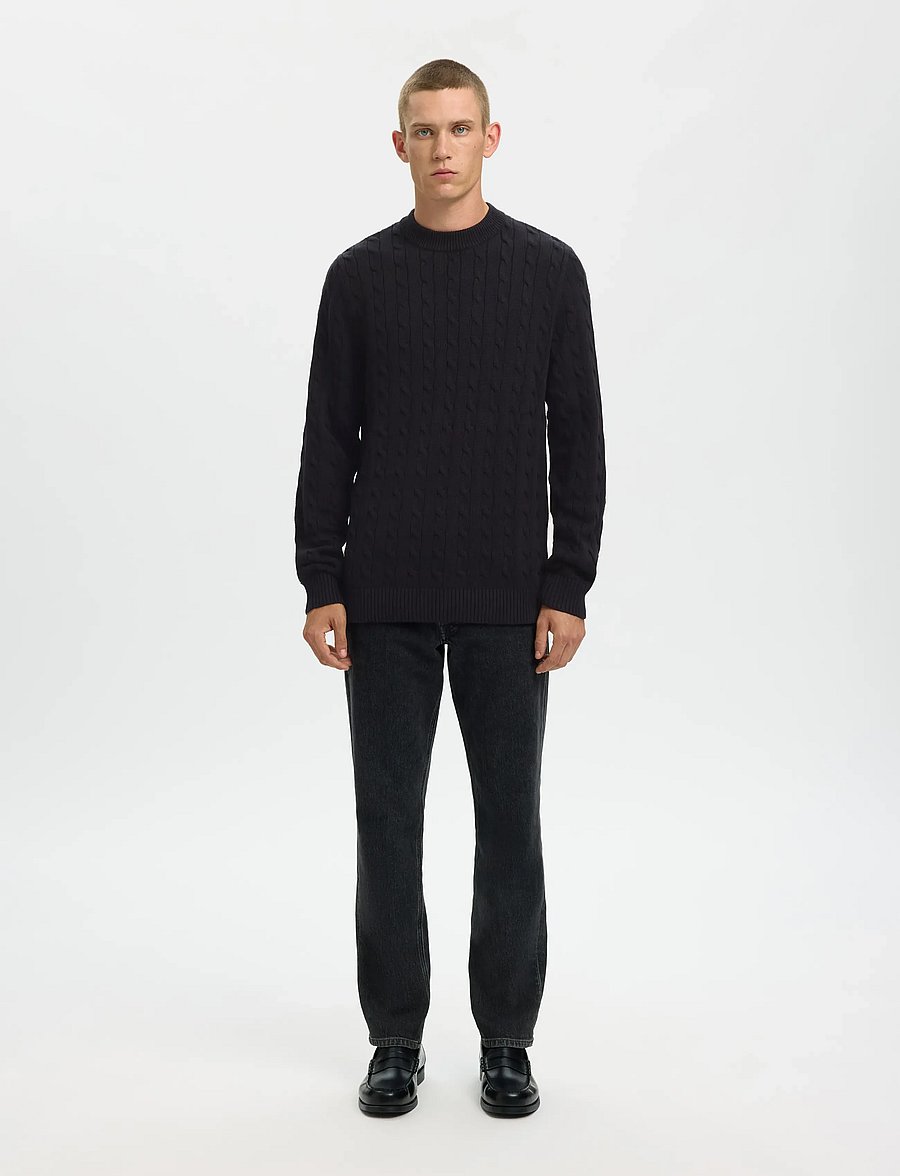 Selected - SLHRYAN STRUCTURE CREW NECK - rund hals - black - 4