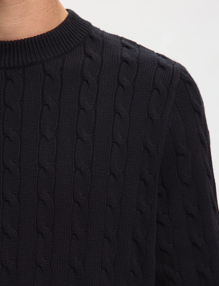 Selected - SLHRYAN STRUCTURE CREW NECK - rund hals - black - 5