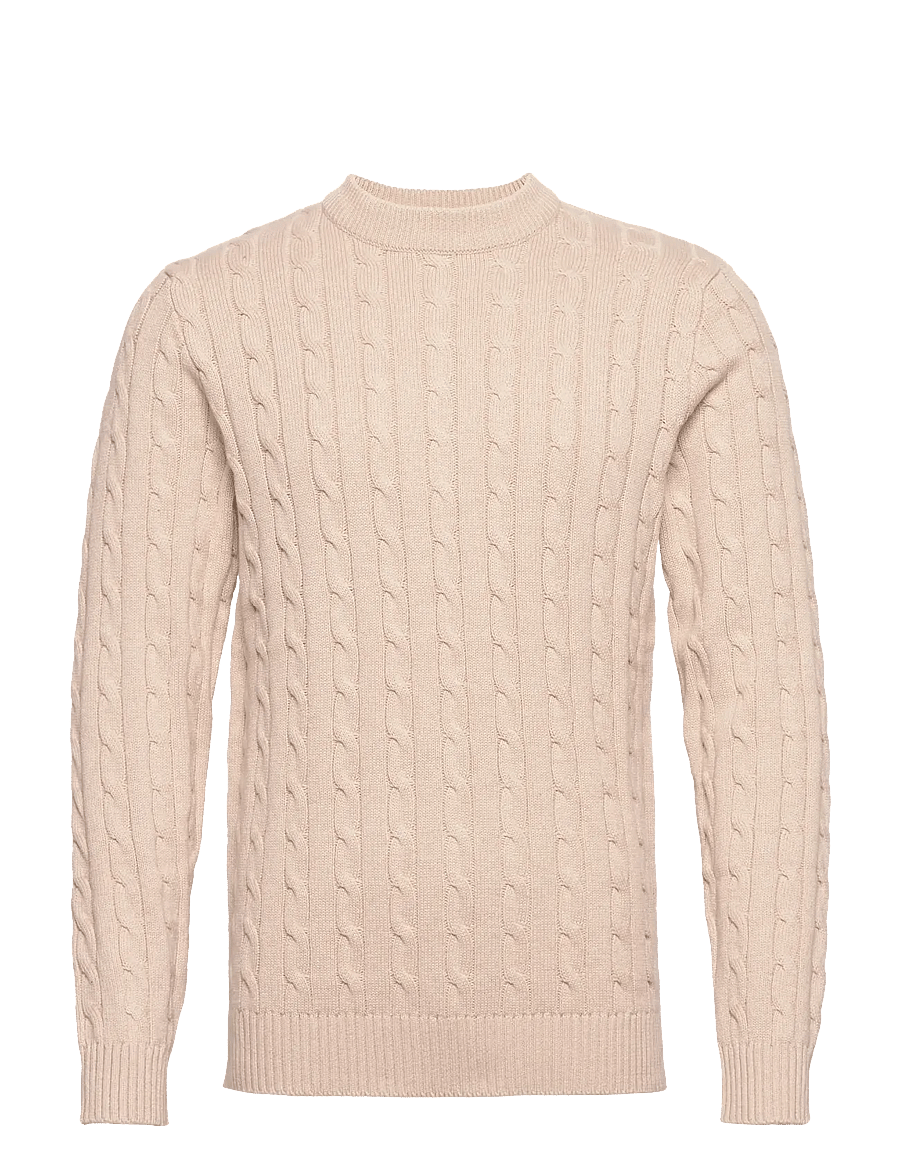 Selected - SLHRYAN STRUCTURE CREW NECK - pyöreäaukkoiset - bone white - 1