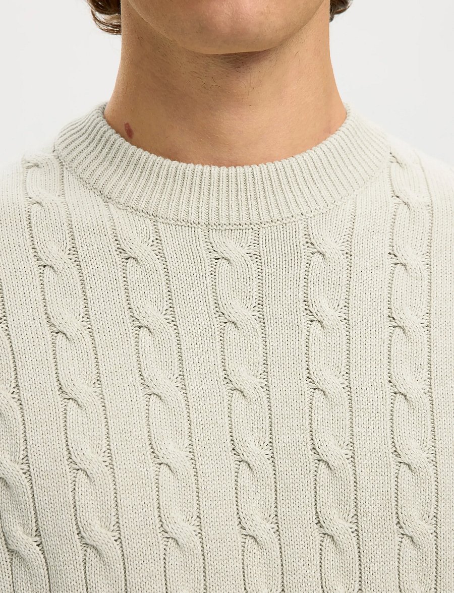 Selected - SLHRYAN STRUCTURE CREW NECK - pyöreäaukkoiset - bone white - 5