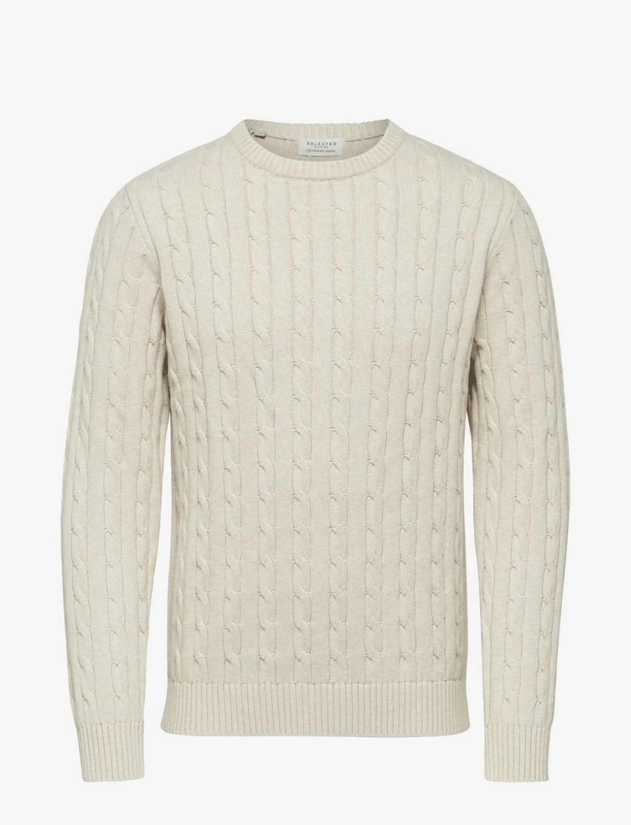 Selected Homme - SLHRYAN STRUCTURE CREW NECK W - knitted round necks - bone white - 0