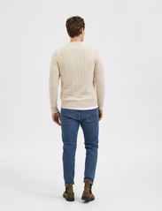 Selected Homme - SLHRYAN STRUCTURE CREW NECK W - knitted round necks - bone white - 3