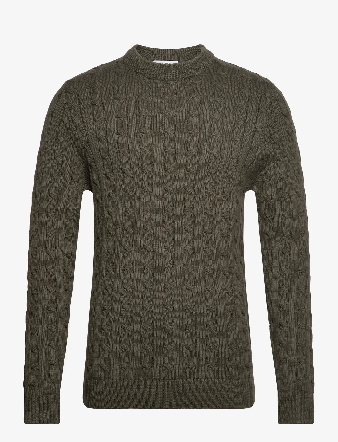 Selected Homme - SLHRYAN STRUCTURE CREW NECK W - knitted round necks - forest night - 0