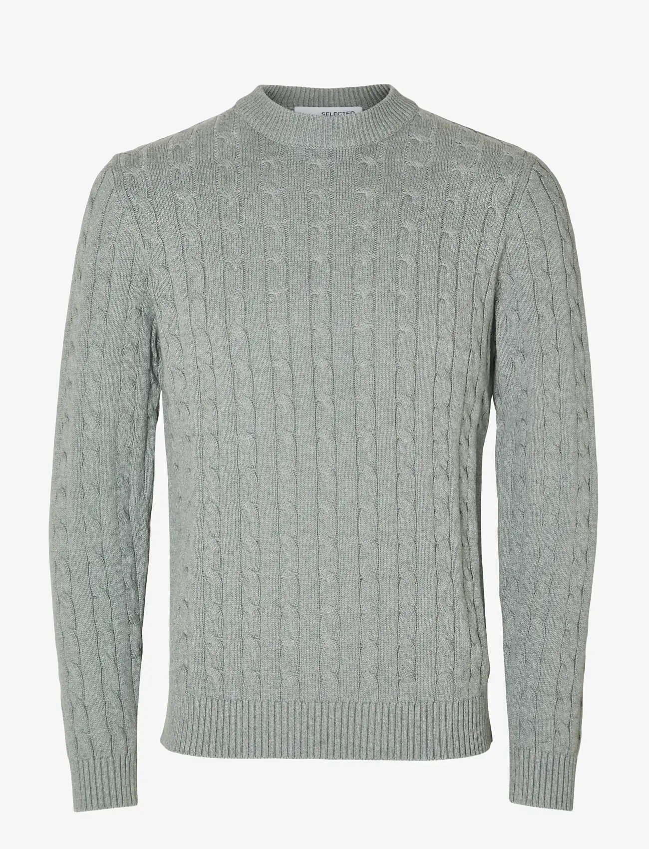 Selected - SLHRYAN STRUCTURE CREW NECK - rund hals - medium grey melange - 1
