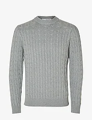 Selected Homme - SLHRYAN STRUCTURE CREW NECK W - megztiniai su apvalios formos apykakle - medium grey melange - 0