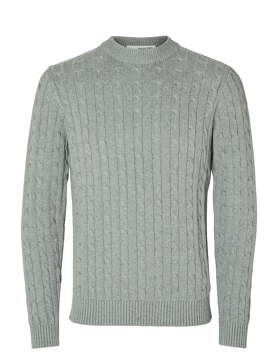 Selected - SLHRYAN STRUCTURE CREW NECK - rundhals - medium grey melange - 1