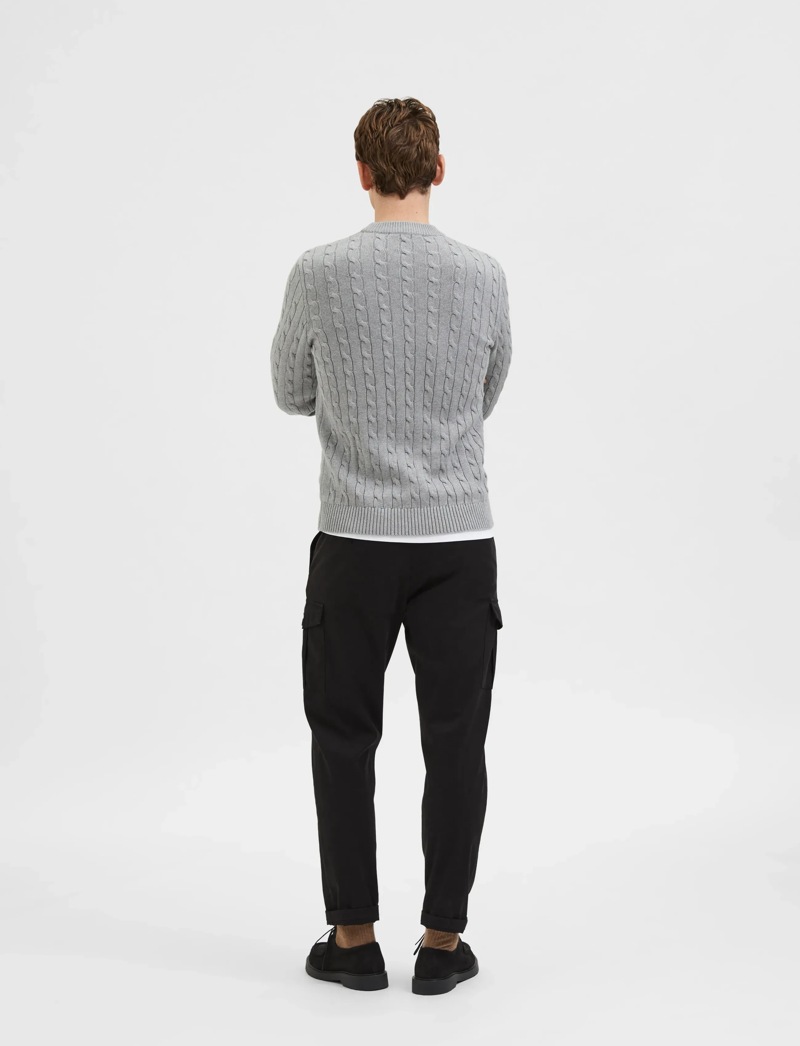 Selected - SLHRYAN STRUCTURE CREW NECK - rund hals - medium grey melange - 3