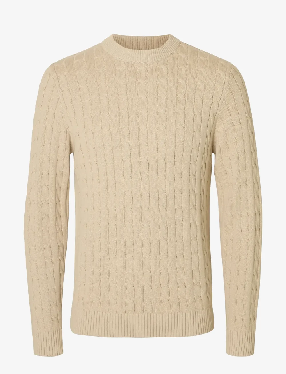 Selected - SLHRYAN STRUCTURE CREW NECK - Ümmarguse kaelusega kudumid - oatmeal - 1