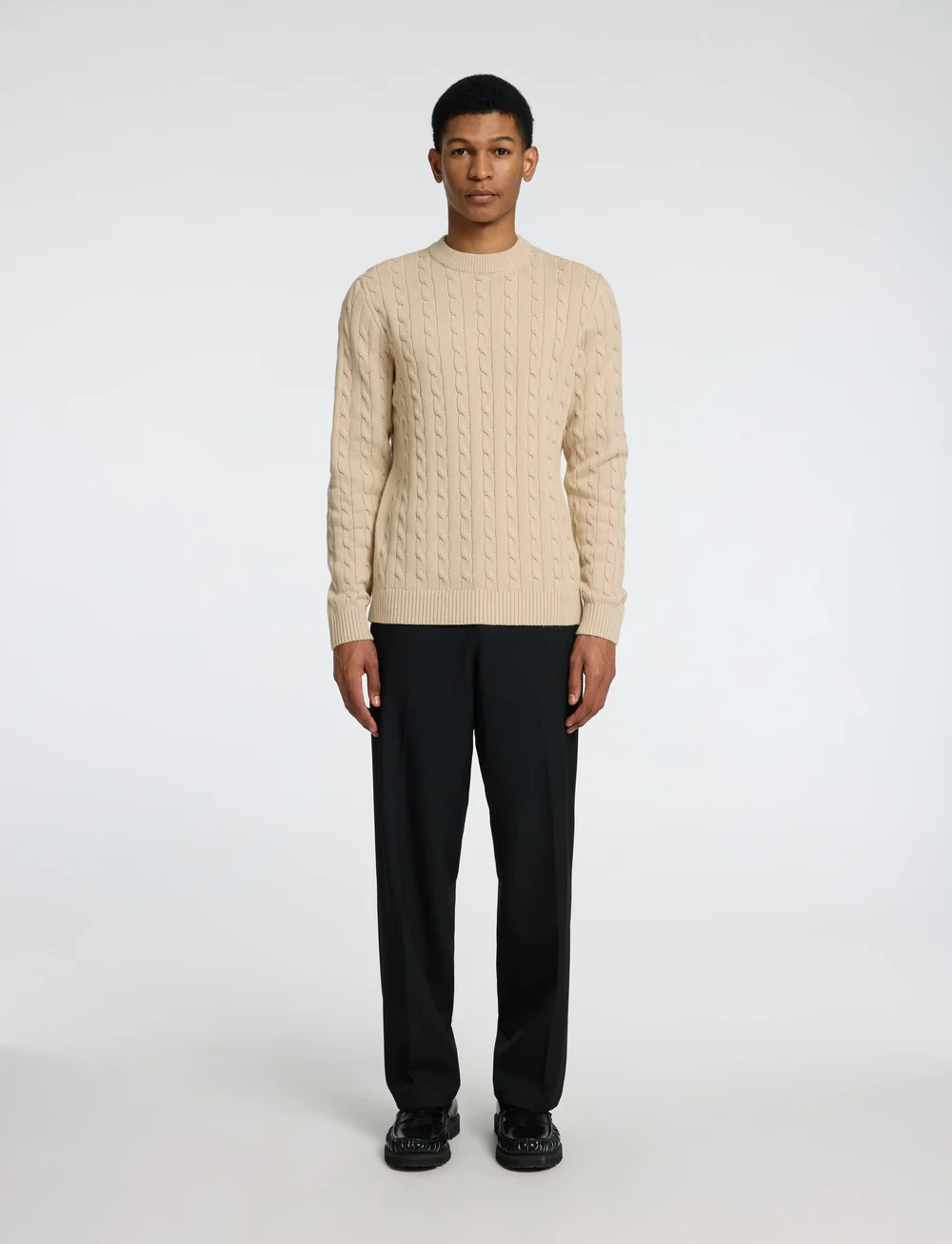 Selected - SLHRYAN STRUCTURE CREW NECK - Ümmarguse kaelusega kudumid - oatmeal - 5