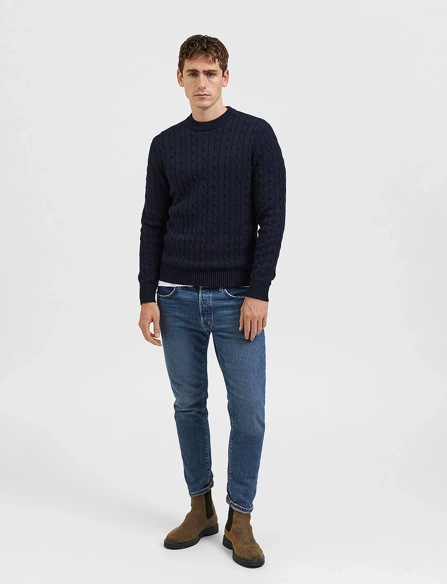 Selected - SLHRYAN STRUCTURE CREW NECK - rund hals - sky captain - 0
