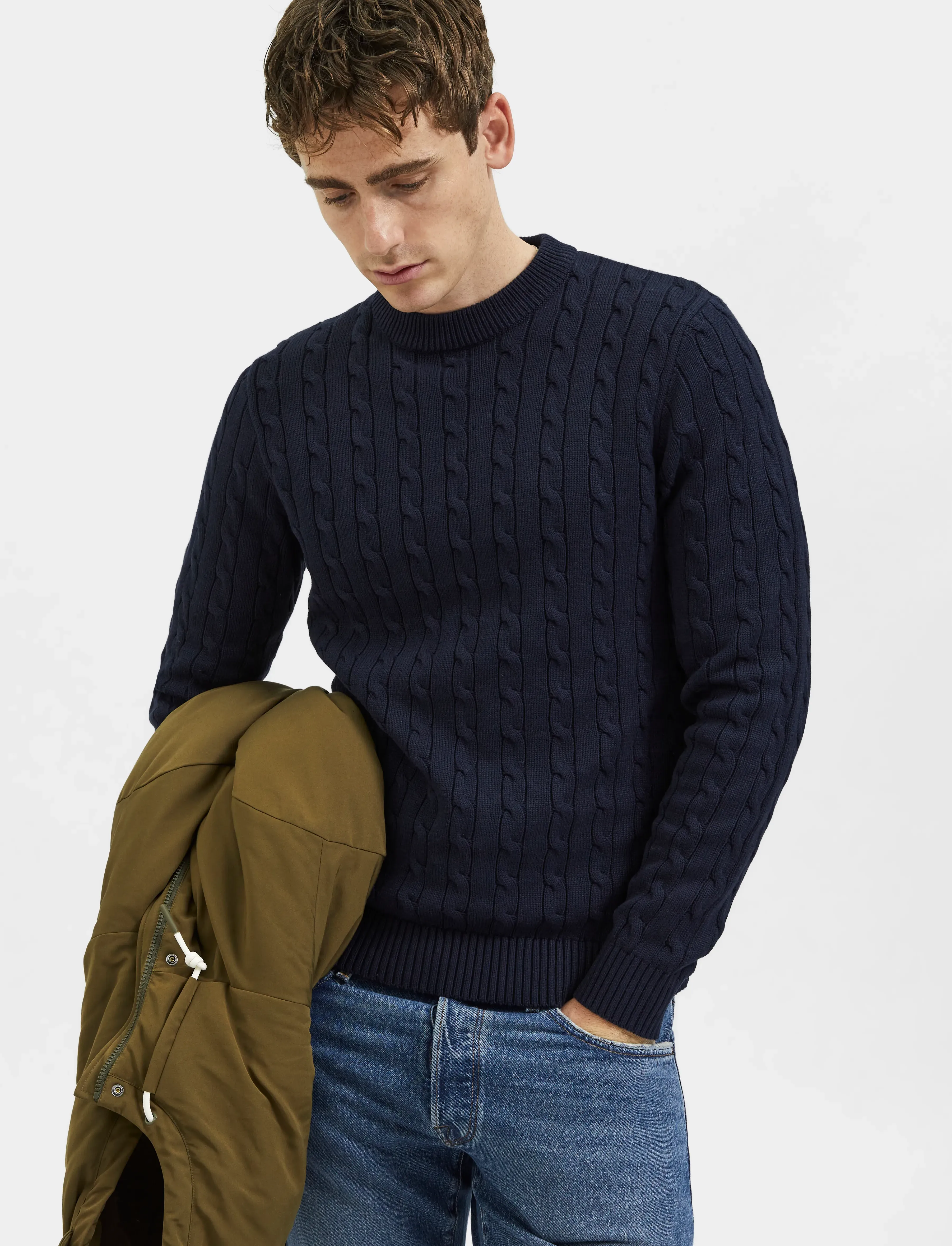 Selected - SLHRYAN STRUCTURE CREW NECK - rund hals - sky captain - 4