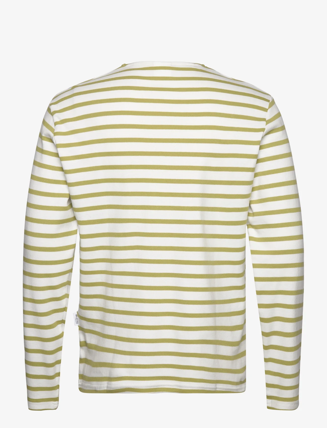 Selected Homme - SLHBRIAC STRIPE LS O-NECK TEE - long-sleeved t-shirts - cloud dancer - 1
