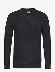Selected Homme - SLHREMY LS KNIT ALL STU CREW NECK W CAMP - perusneuleet - black - 0