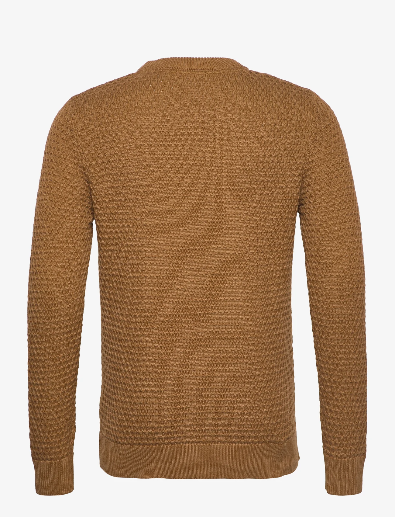 Selected Homme - SLHREMY LS KNIT ALL STU CREW NECK W CAMP - perusneuleet - breen - 1