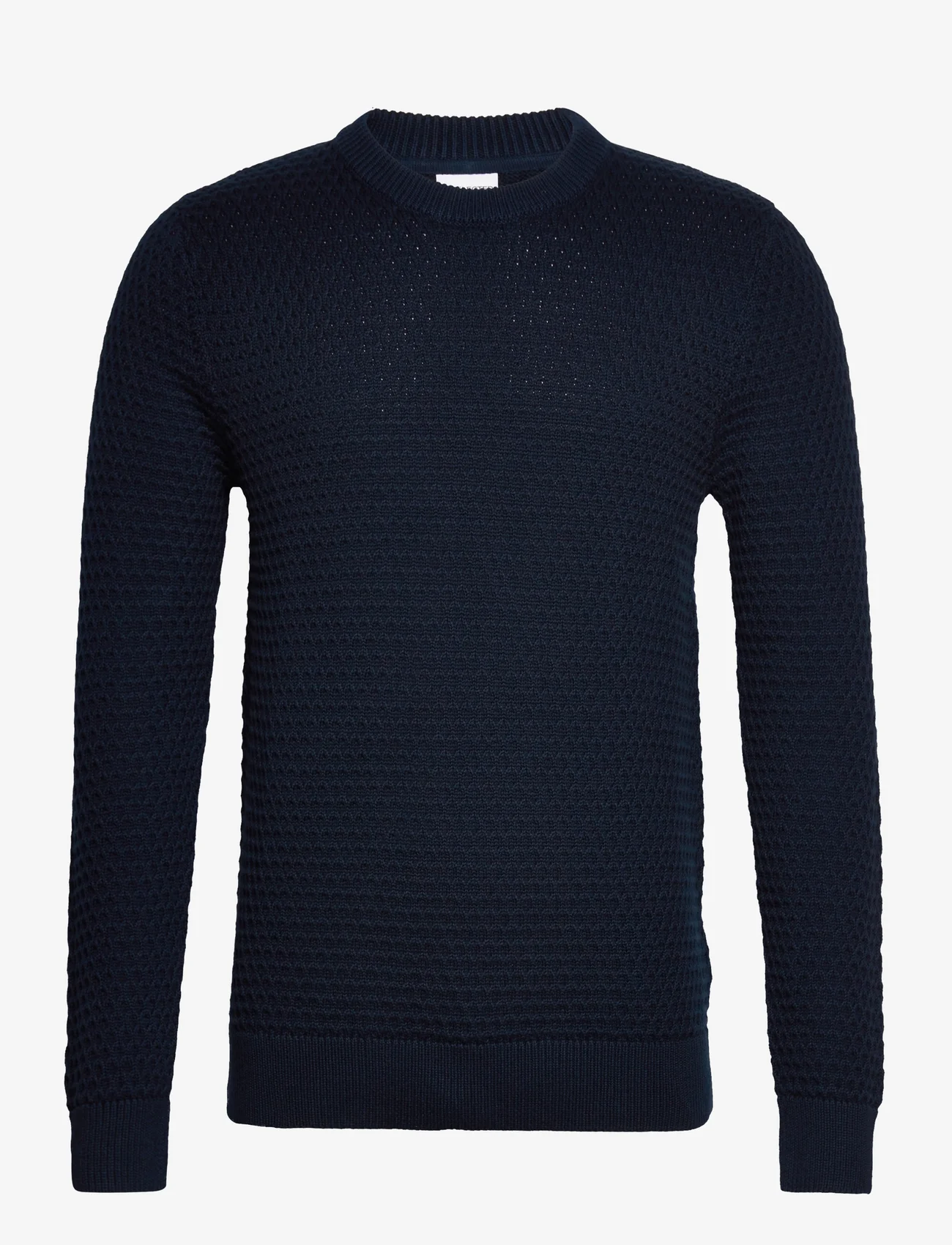 Selected Homme - SLHREMY LS KNIT ALL STU CREW NECK W CAMP - basic-strickmode - dark sapphire - 0