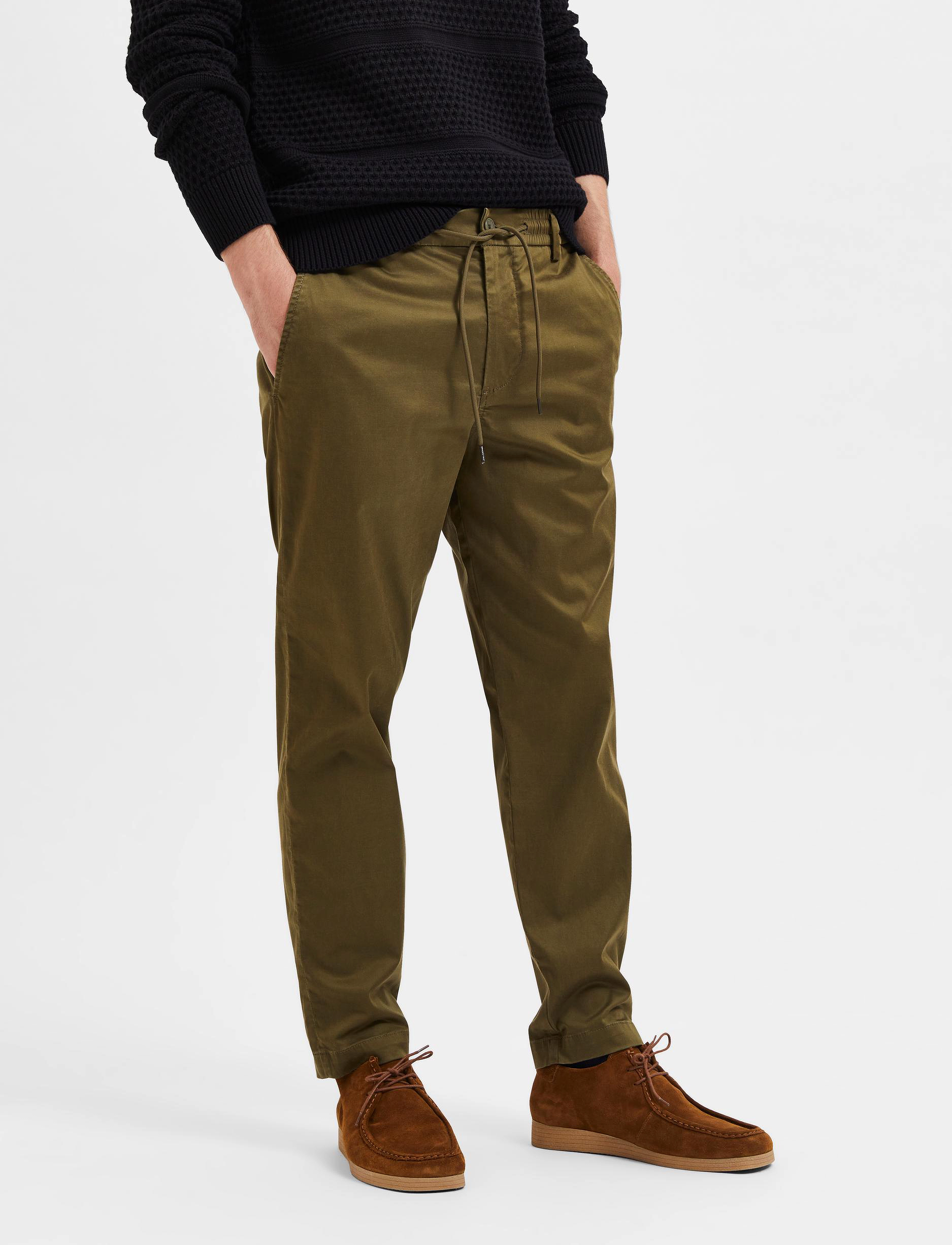 Selected Homme - SLH SLIM-TAPERED OROS PANT W - burnt olive - 1